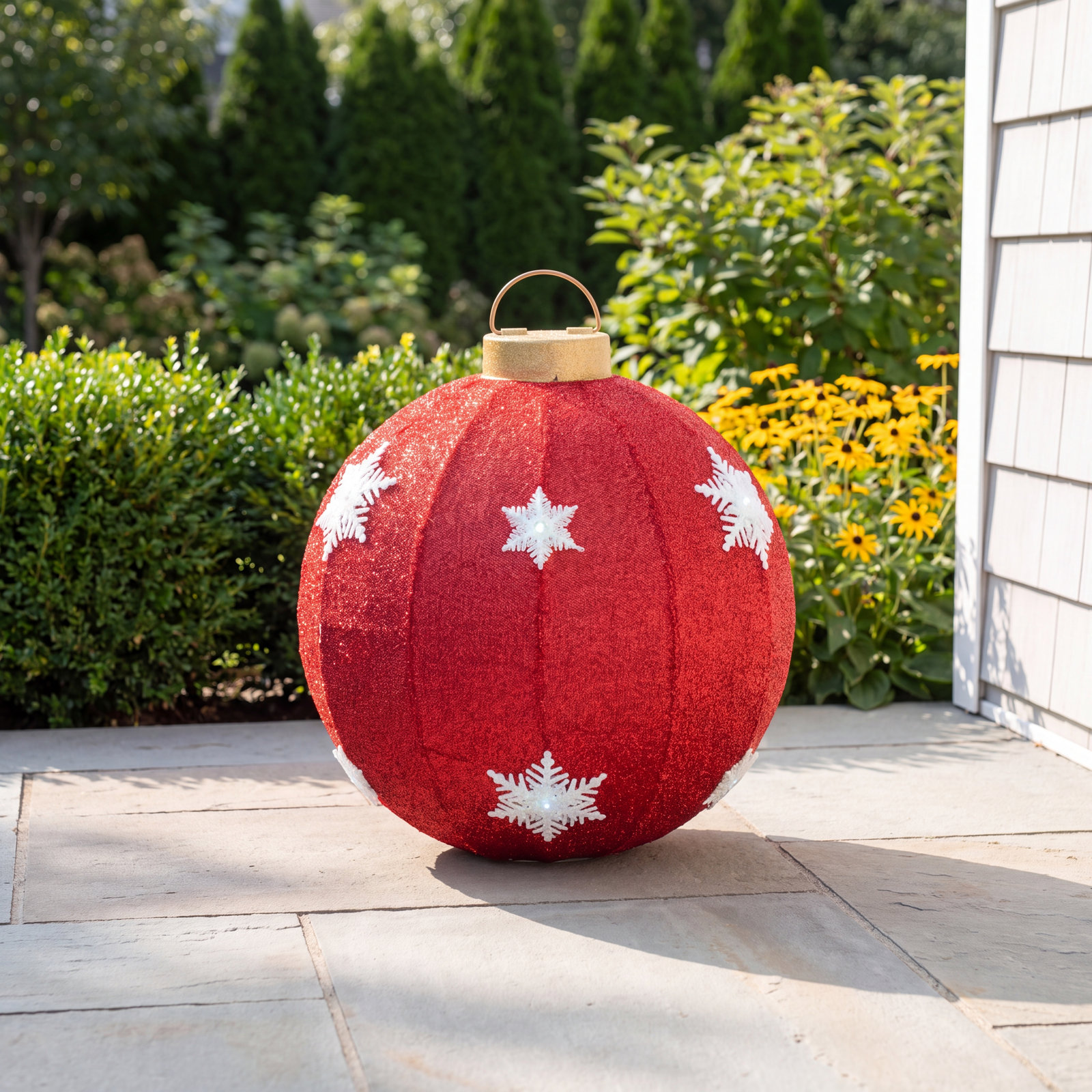 Collapsible Snowflake Light Sphere, Red