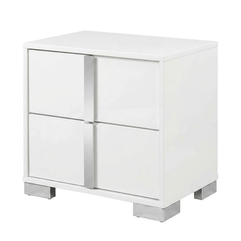 Carson White 2 Drawers 23.5In. W Nightstand, White
