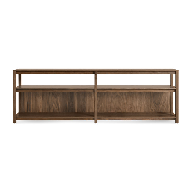 Open Plan Etagere Storage Bookcase, (2 Shelves) 26" H x 80" W x 13" D, Walnut
