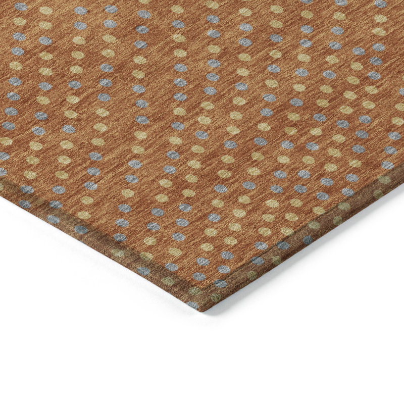 Paprika Synthetic Flat Woven 9' x 12' Washable Rug