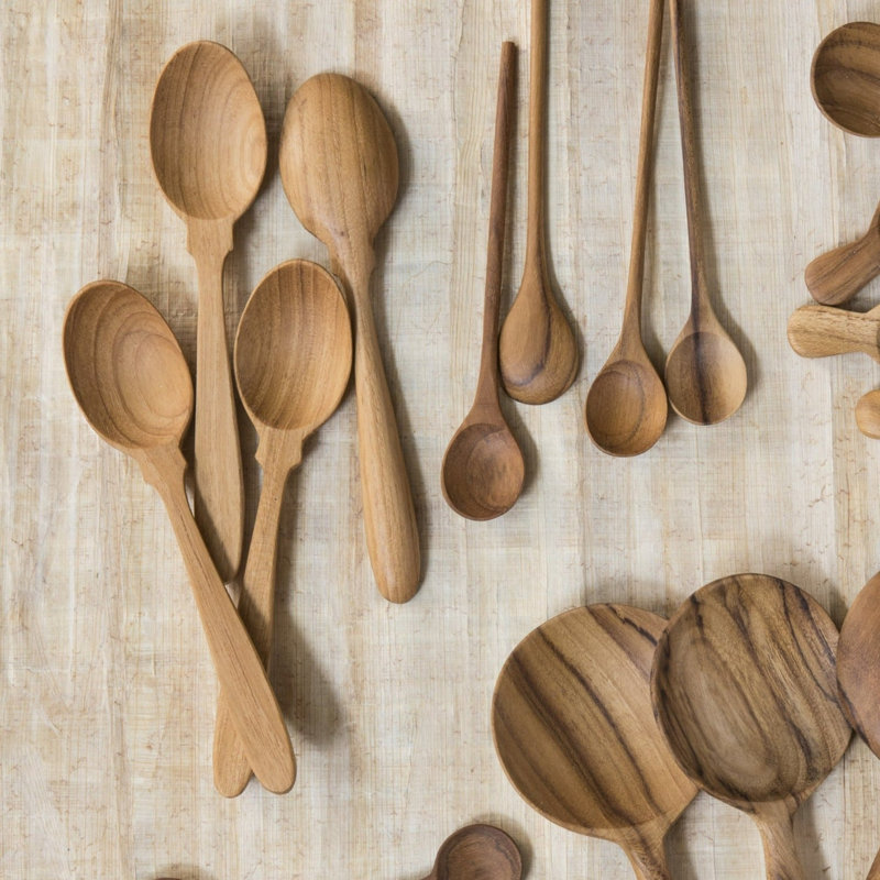 Teak Coffee Spoons, Set of 4