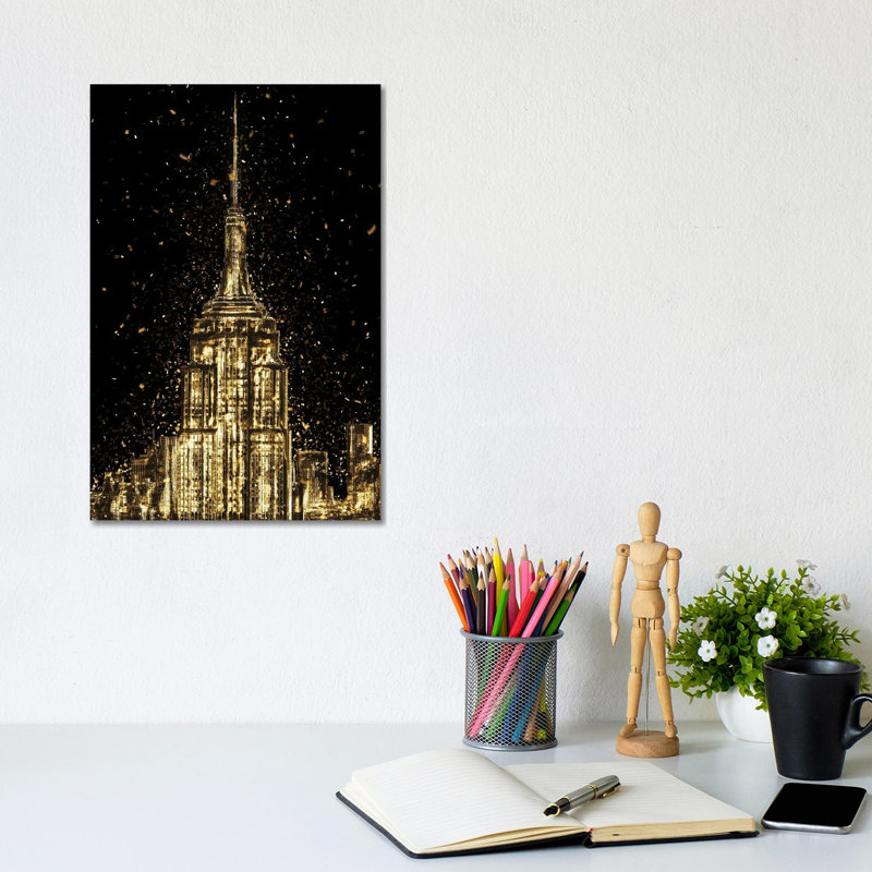 Golden - The Empire State Building by Philippe Hugonnard - Wrapped Canvas Print, 30.48cm H x 20.32cm W x 2cm D