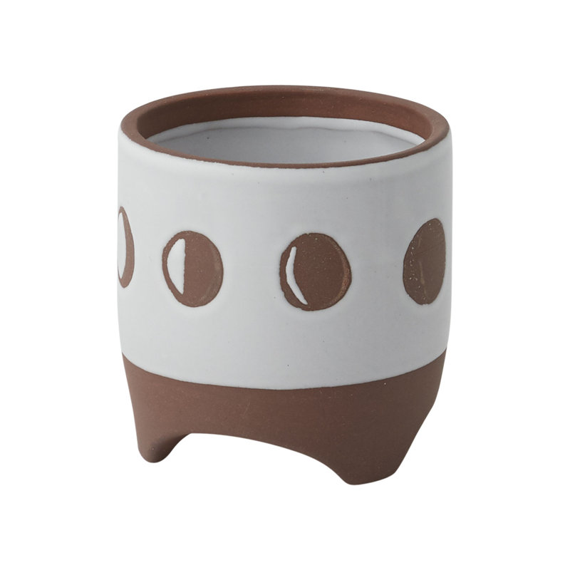 Ceramic Pot Planter, 3.5" H x 3.5" W x 3.5" D