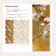 Papier peint floral, double rouleau mural amovible, fleurs dorées