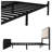 Modern Upholstered Bed Frame with Storage - Curved Beige Headboard, Heavy Duty Metal Slats, 800 lbs Capacity-1635274281