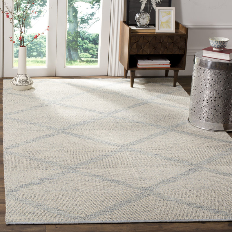 Bester Hand Woven Cotton Geometric Rug, Rectangle 4' x 6'