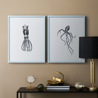 MarineLife III - reproduction encadrée de qualité supérieure - prête à être accrochée - aucun clou requis - aucun clou requis