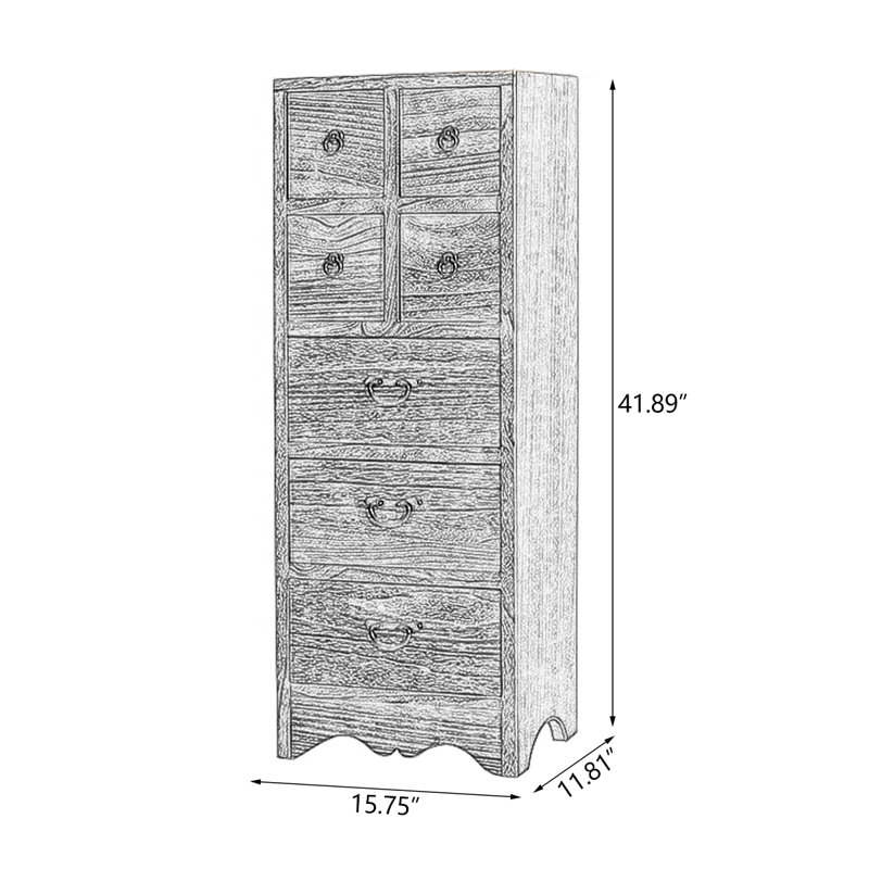 Brown Solid Wood Rectangular Dressers & Chests