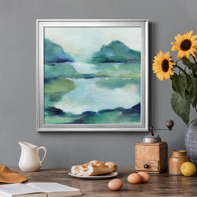 Lush Valley I - Peinture sur toile encadrée, Argent, H 26,5 po x l 26,5 po x P 1,5 po