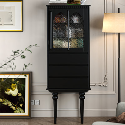 Black Solid + Manufactured Wood+Glass Display Cases