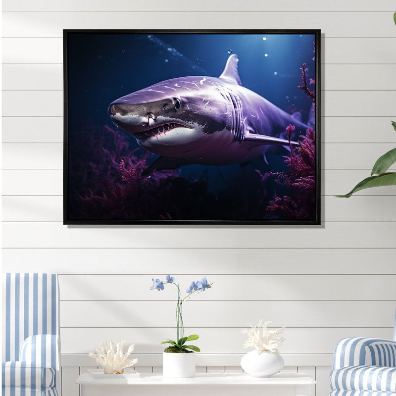 " Oceans Purple Ghost Shark Photography ", Black Floater Framed, 30" H x 40" W x 1.5" D