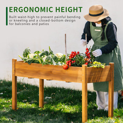 Archbald 49.5" W Solid Cedar Wood Raised Garden Bed with Liner
