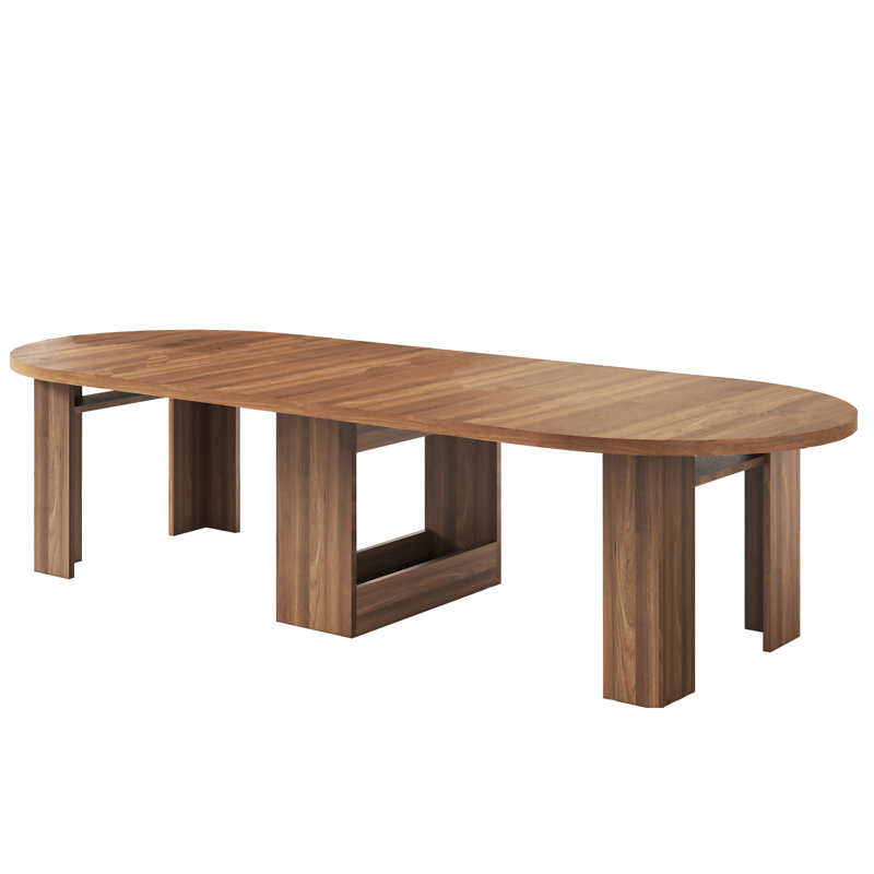 Table de salle à manger ovale extensible 47,2-118 "pour 8 à 10 personnes, tables de salle à manger rectangulaires en bois pour l'intérieur, grande table de salle à manger avec rangement