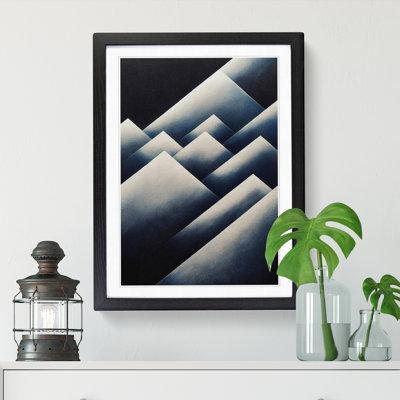 FRM-V0523-27X Abstract Scandinavian Mountains 1 Piece Single Picture Frame Wall Art