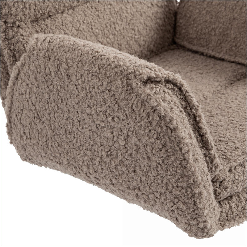 Fauteuil pivotant rembourré en molleton Rich Brown