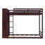 Lit superposé simple avec tiroirs de rangement, étagères et éclairage DEL, unité de rangement réversible, couleur espresso-1014397936