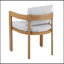 Ensemble de 2 chaises de salle à manger d'extérieur et d'intérieur Elko, structure en teck avec coussins gris clair, résistantes aux intempéries