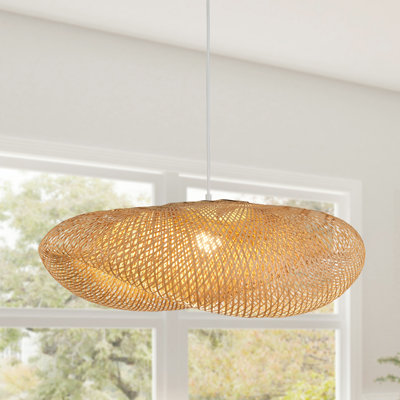 Ariadnee 32 inch 1 - Light Hand-woven Bamboo Chandelier