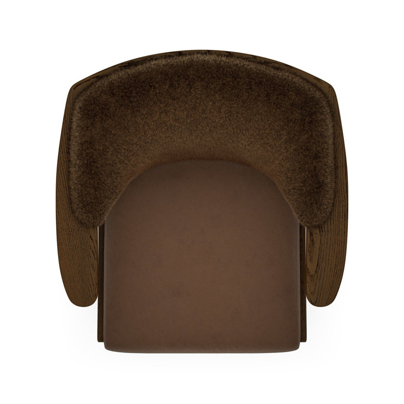 Fabian Chair-Cream Shearling, Ochre Shearling, Fawn Oak