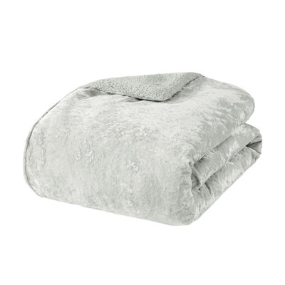 King/ King Bedroom Comforter - Grey Crushed Velvet, Bedding Velvet &