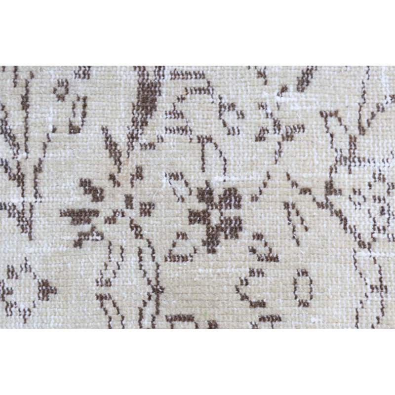 Handwoven Turkish Vintage Small Beige Wool Rug Ideal For Entryway and Door Mat