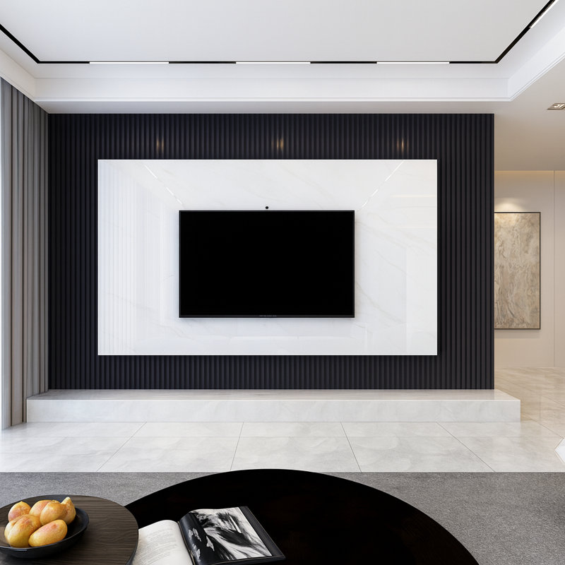 Panneau mural en bois 94,9 po x l 5,75 po, panneau mural 3D pour la décoration intérieure, Noir
