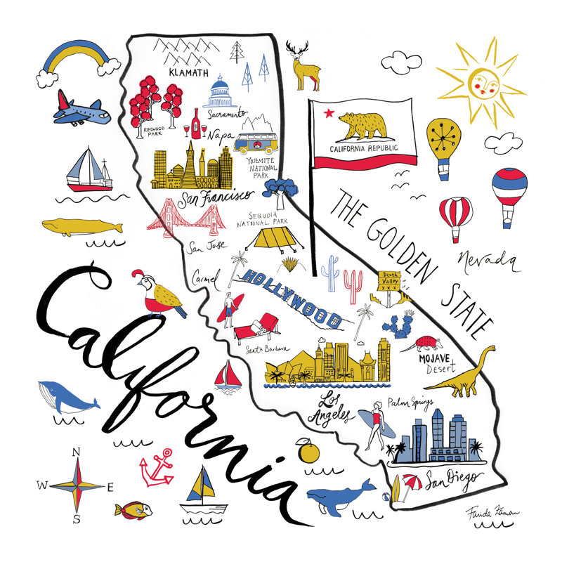 California by Farida Zaman - Wrapped Canvas Print, 91cm H x 91cm W