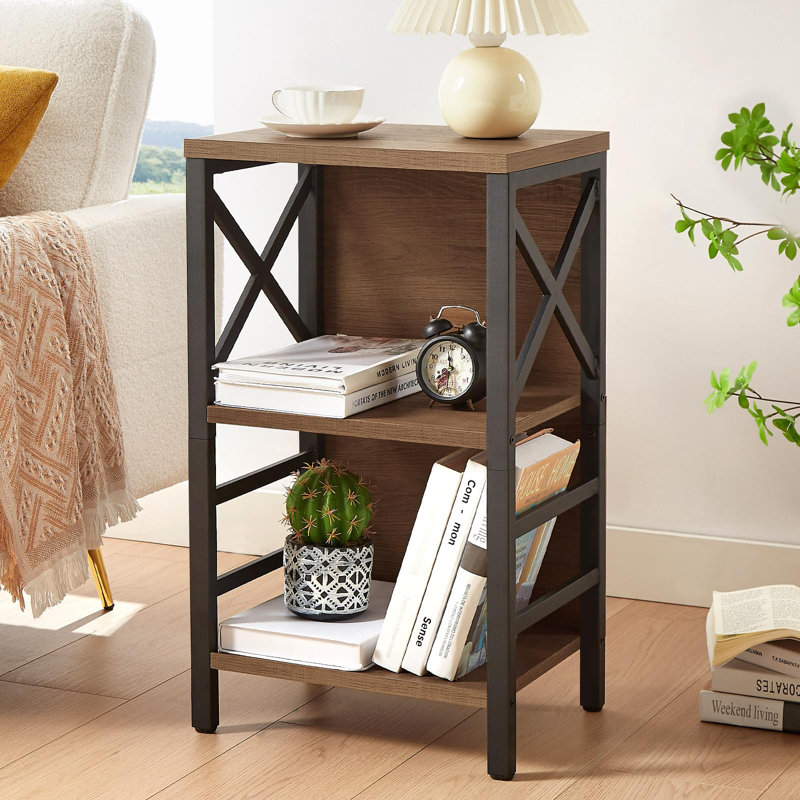 Rustic 3-Tier Bookcase - Space-Saving Bookshelf With Unique Design, Durable Storage For Office, Living Room, Bedroom