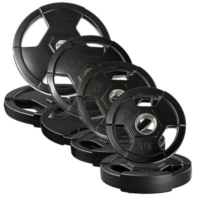 Rubber-Encased  Barbell Weights. Quiet 2-Inch Plates