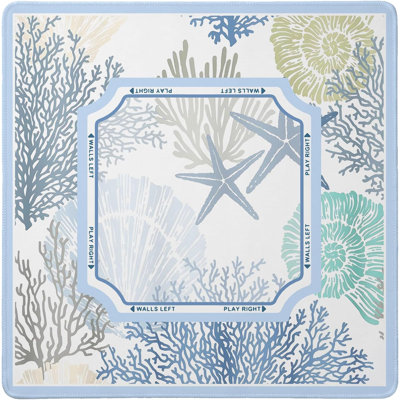 Tapis de jeu de Mahjong Blue Coastal Starfish, tapis de jeu Summer Beach, 31,5 x 31,5 pouces