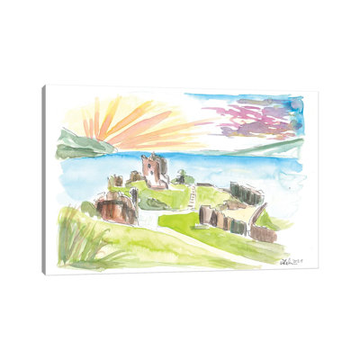 Urquhart Castle With View Over Loch Ness by Markus & Martina Bleichner - Wrapped Canvas Gallery-Wrapped Canvas Giclée