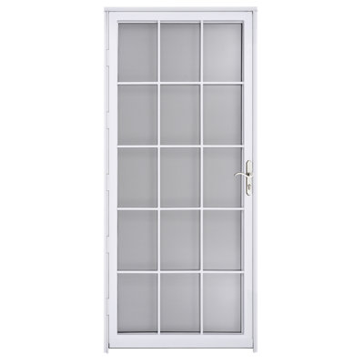 Porte de sécurité en acier gris de luxe Grisham, porte de tempête en fer 36 × 80 pouces, noir