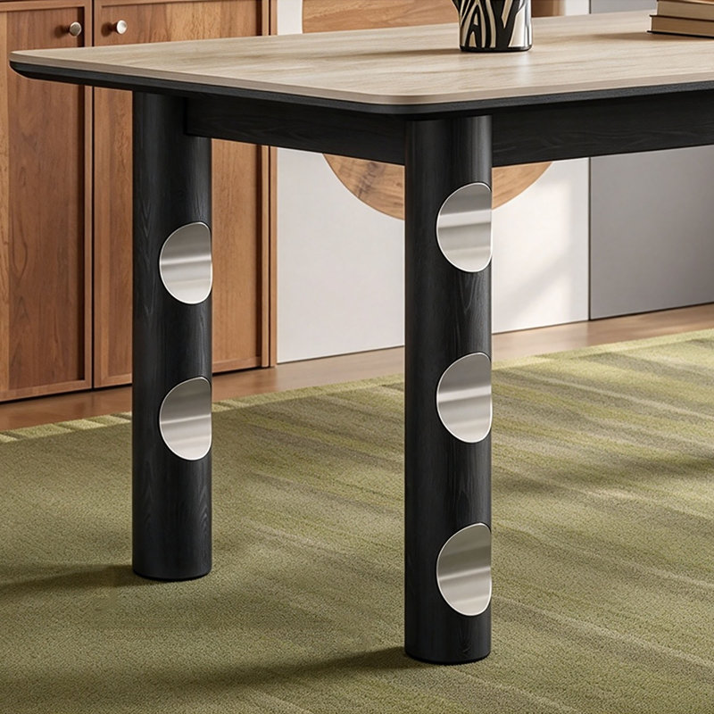 Table de salle à manger Retro Black Rock, H 29,5 po x l 63 po x P 31,5 po, 5