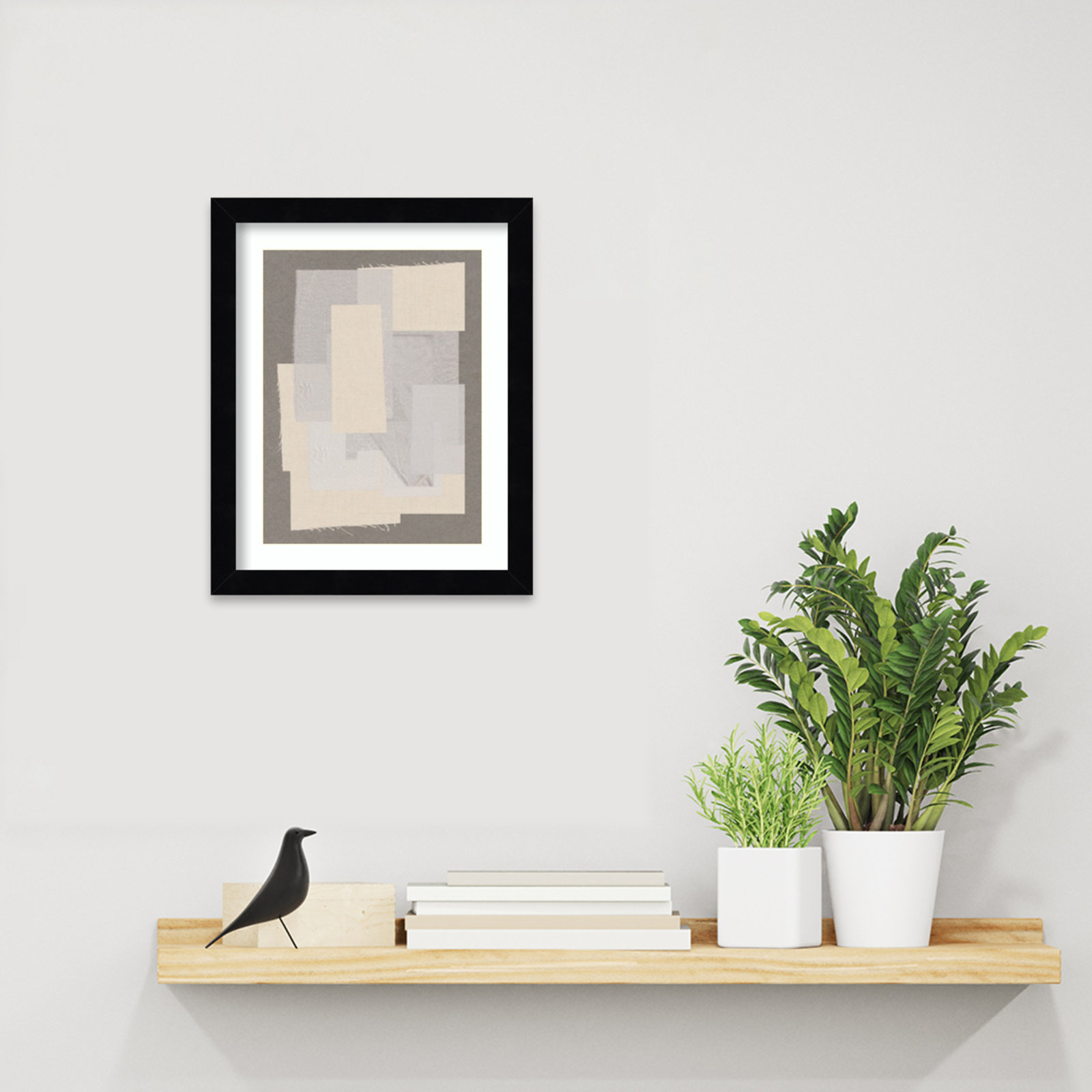 Pifer "Fabric Pattern Collage No 7" Print, Black, 13" H x 11" W