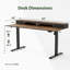 Bureau debout électrique à hauteur réglable de 63 po avec tiroirs, bureau à domicile avec grande tablette pour moniteur-114195175-123027204
