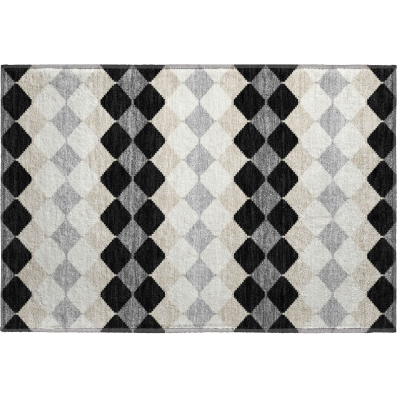 Premium Machine Washable Bunderberg AMF1007 Geometric Rug, Rectangle 1'8" x 2'6"