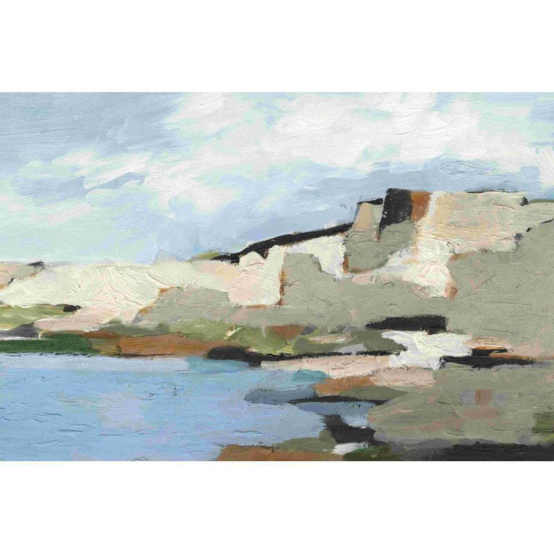 Falaises blanches II - peinture sur toile tendue, H 24 po x l 36 po