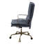 Chaise de bureau en cuir gris pivotant à 360 degrés, hauteur de siège réglable, roulettes, base à 5, coussin rare et dossier merveilleux