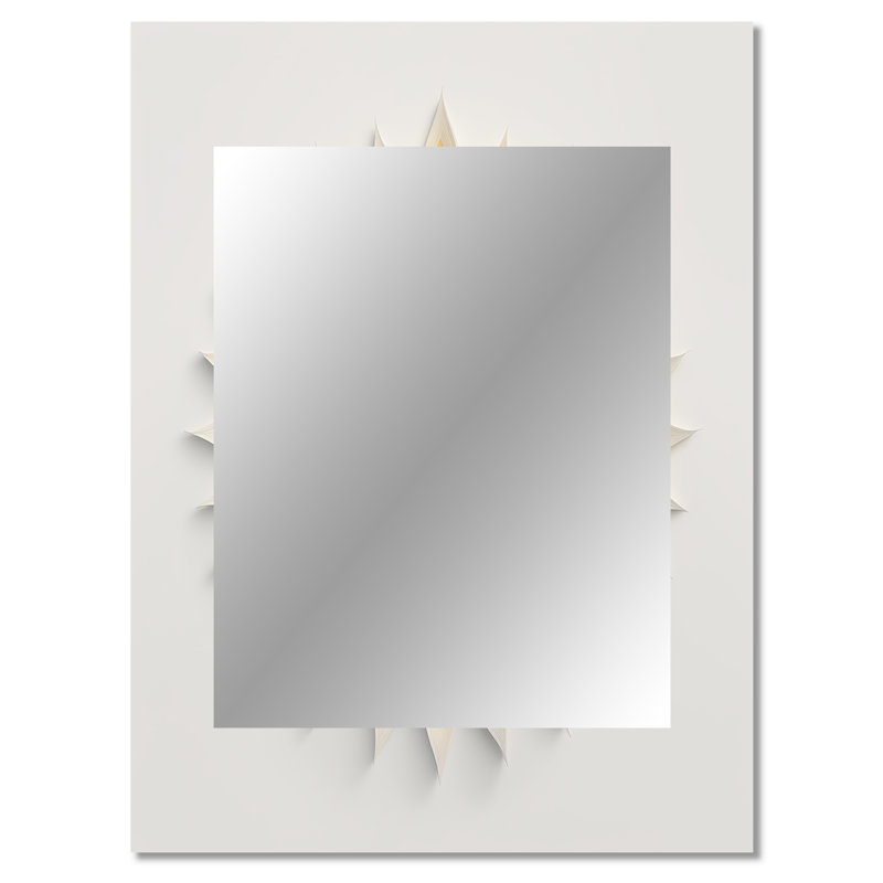 «Visionary Dream Retro Mandala On White» - grand miroir mural à spirales abstraites, 40 po x 30 po