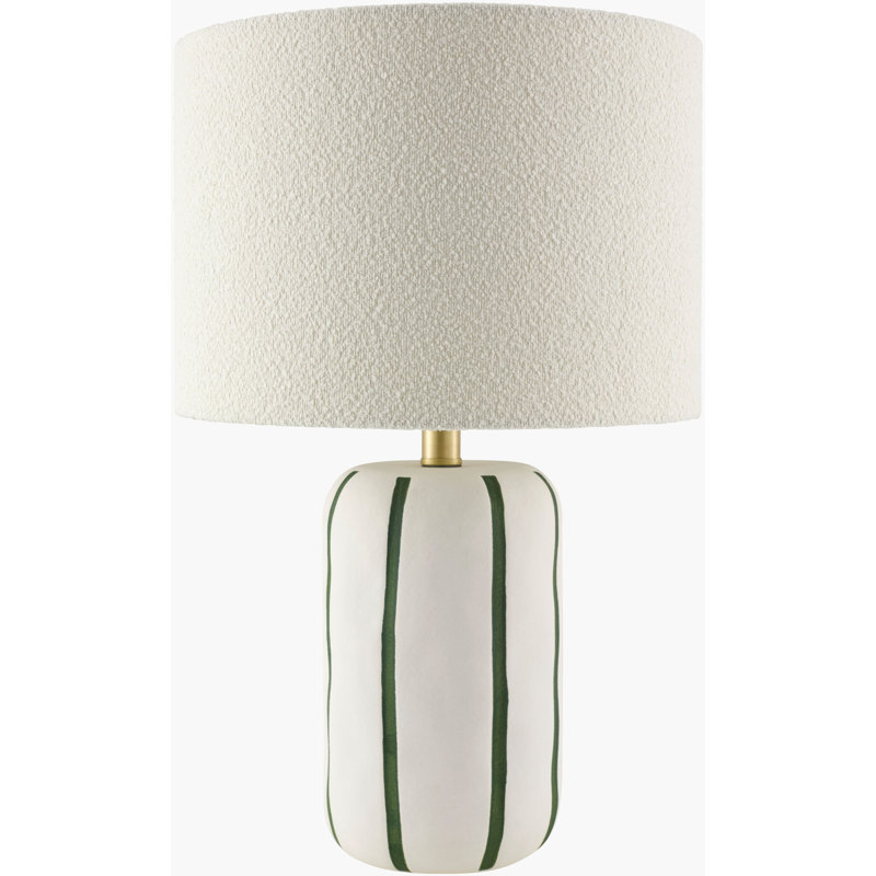 Lampe de table Poelm, Crème/vert, H 20,75 po x l 13 po x P 13 po