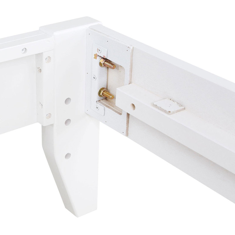 Lit plateforme en bois de moscaritolo, Blanc, Lit simple