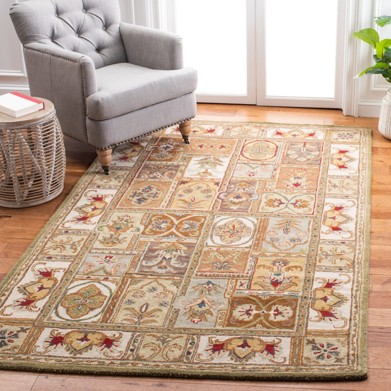 Hand Tufted Wool Oriental Rug, Rectangle 4' x 6'