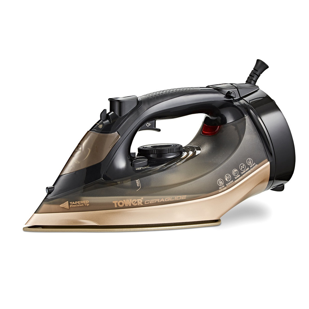 Tower Steam Iron 3100W, Extra-Long 3m Cord for Flexible 3metre Black and Gold - Image 8