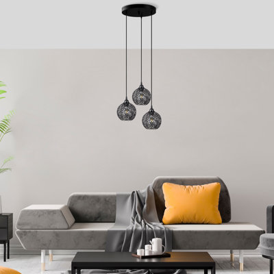 3 - Light Black Globe Pendant