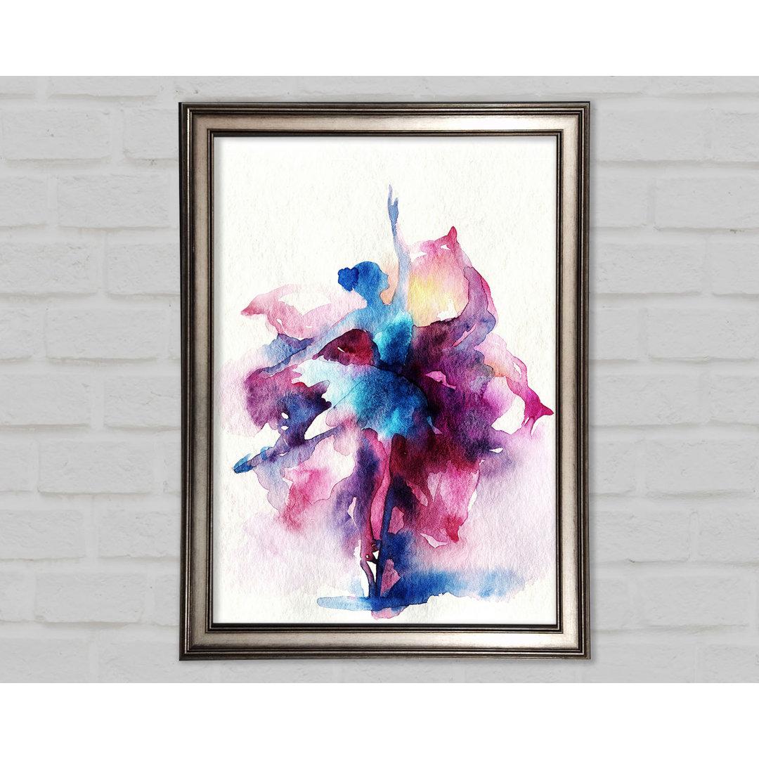 Gerahmtes Wandbild Blue Pink Ballerina 7