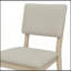 Chaises de salle à manger rembourrées gris Mid-Century avec pieds en bois massif blanchi (ensemble de 2)