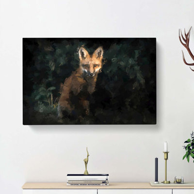 Portrait Of A Fox In Abstract - Wrapped Canvas