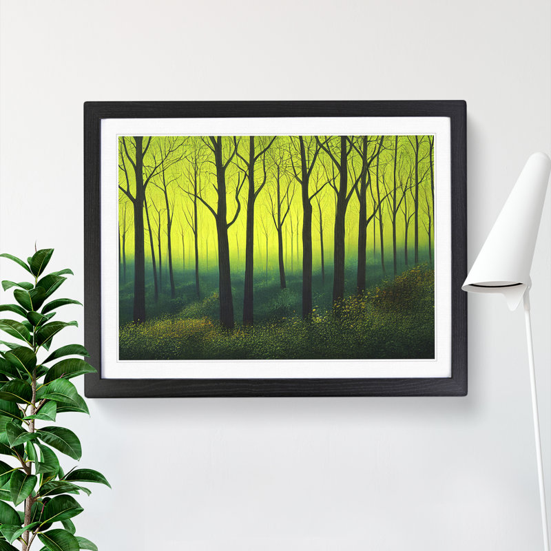 Resplendent Spring Forest - Single Picture Frame Painting, Black Framed, 46cm H x 64cm W x 2cm D