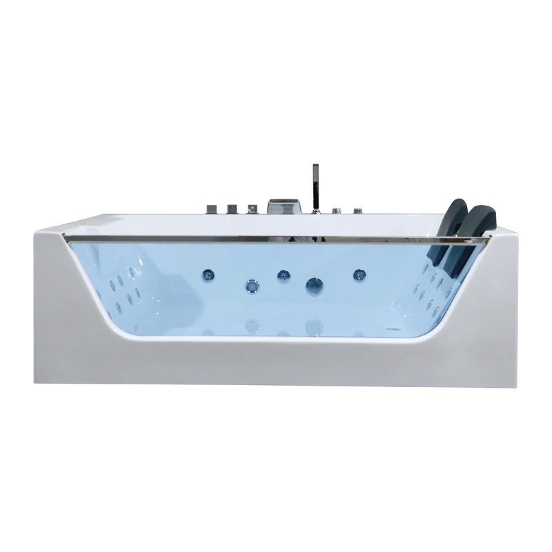Penelope 70.87-in L x 47.24-in W x 22.83-in H Acrylic Alcove Whirlpool Massage Tub in Glossy White