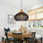 Black Rattan Pendant Light for Boho Home Decor